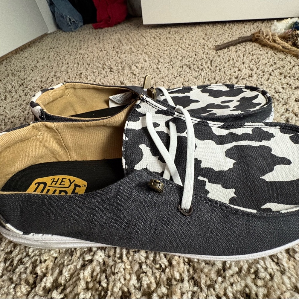 Hey Dude Black and White Patterned Shoes